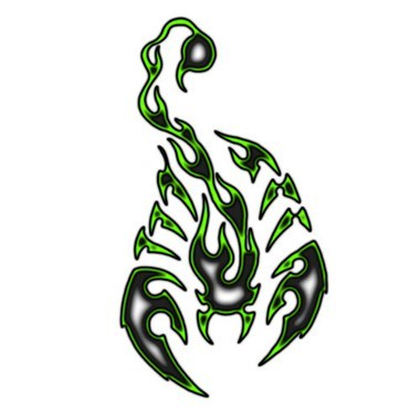 Green Tribal Scorpio Tattoo Design