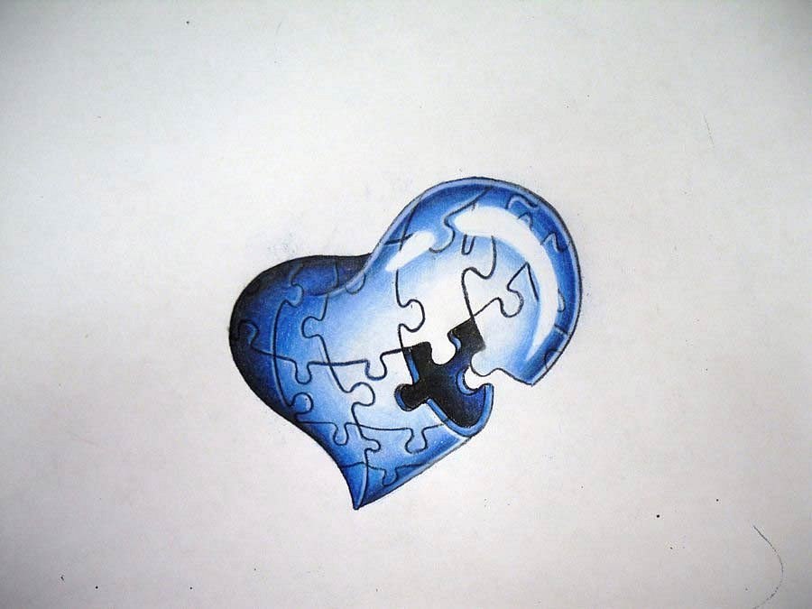 Heart With Missing Puzzle Tattoo Design