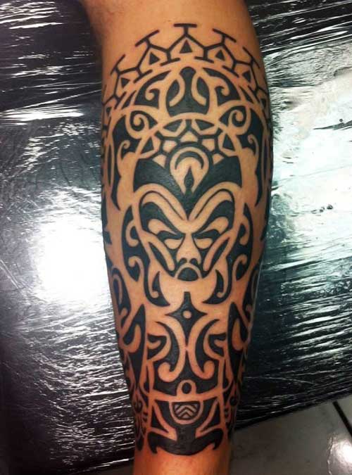 Impressive Black Maori Tattoo