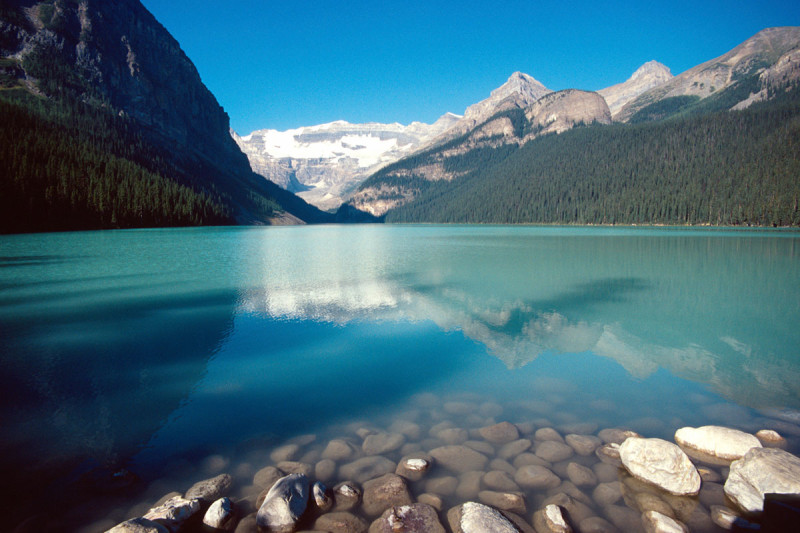 Lake Louise Reflection Of Clouds Picture
