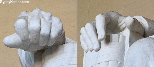 Lincoln's Hands Spell Out A And L In Sign Language Inside The Lincoln Memorial