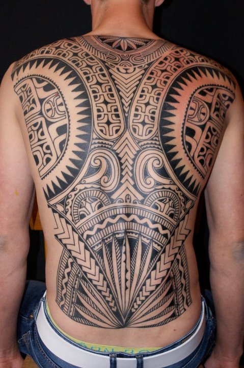Maori Full Back Tattoo For Men
