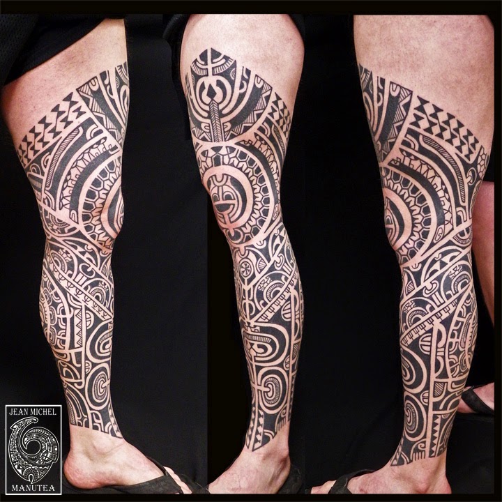 Maori Left Leg Tattoo