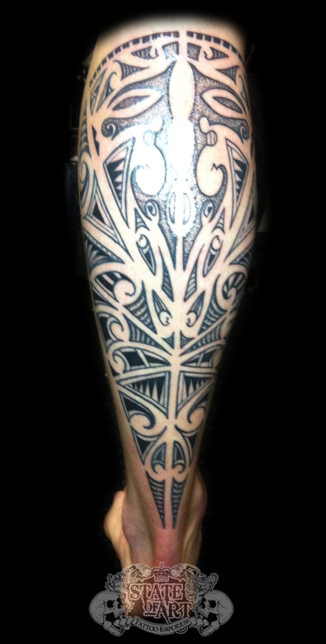 Maori Leg Tattoo By State Of Art Tattoo