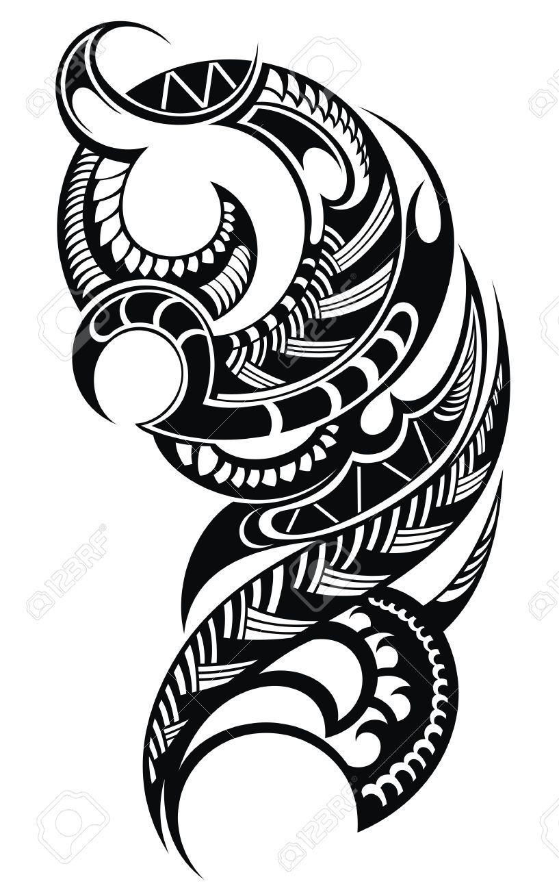 Maori Style Pattern Tattoo Design