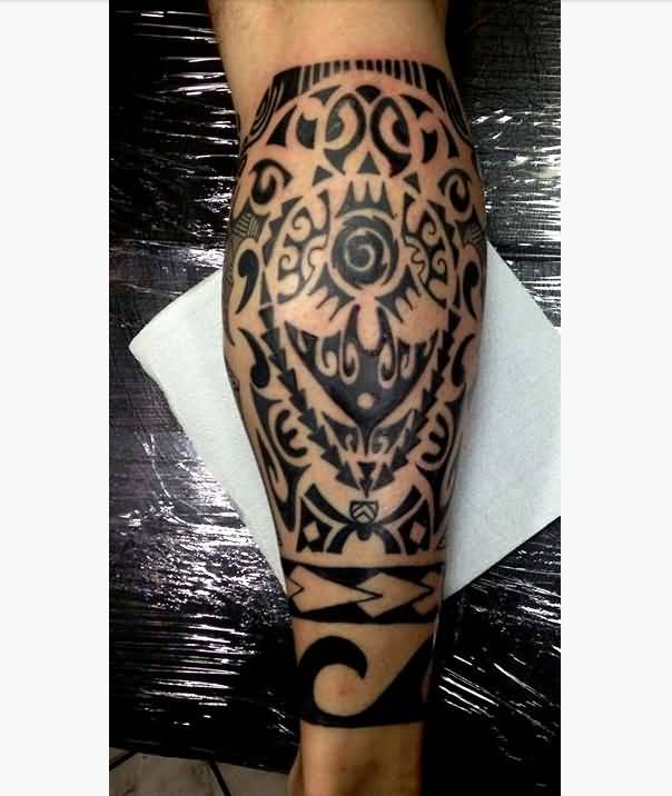 Maori Tattoo On Back Leg