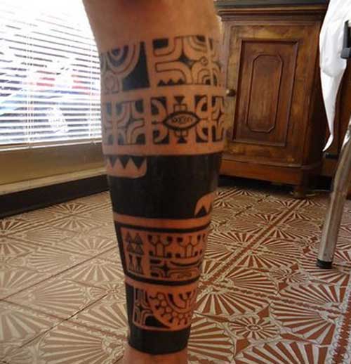Maori Tattoo On Leg