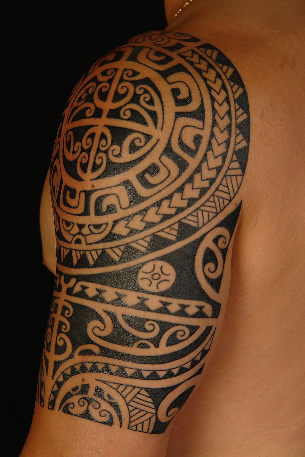 Maori Upper Arm Tattoo For Men