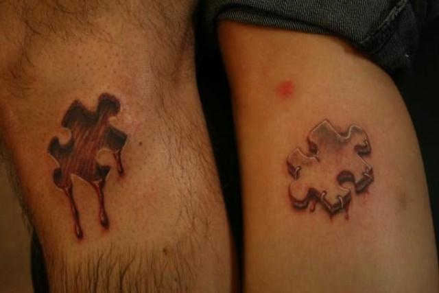 Meaningful 3D Puzzle Tattoo For Couples