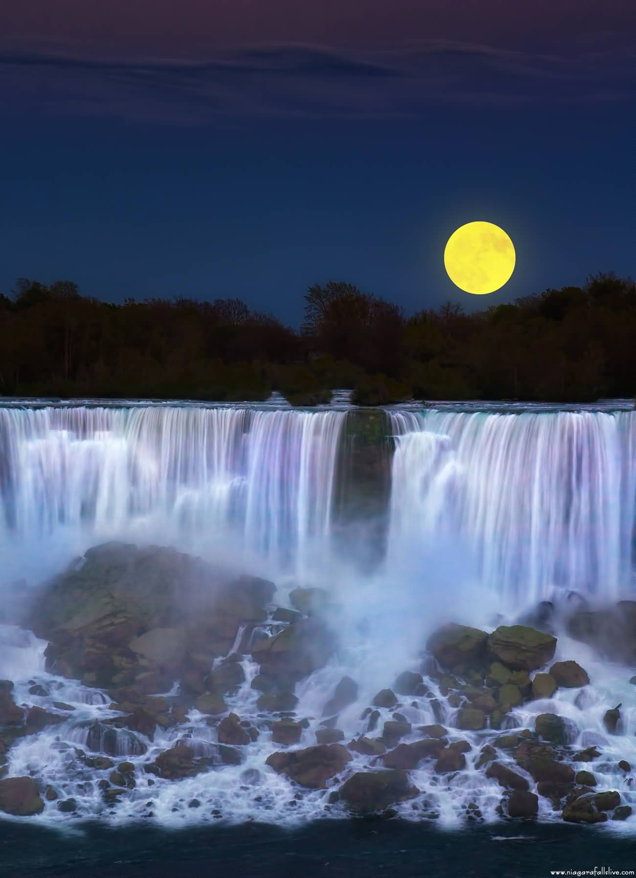 Moon Rise Over The Niagara Falls