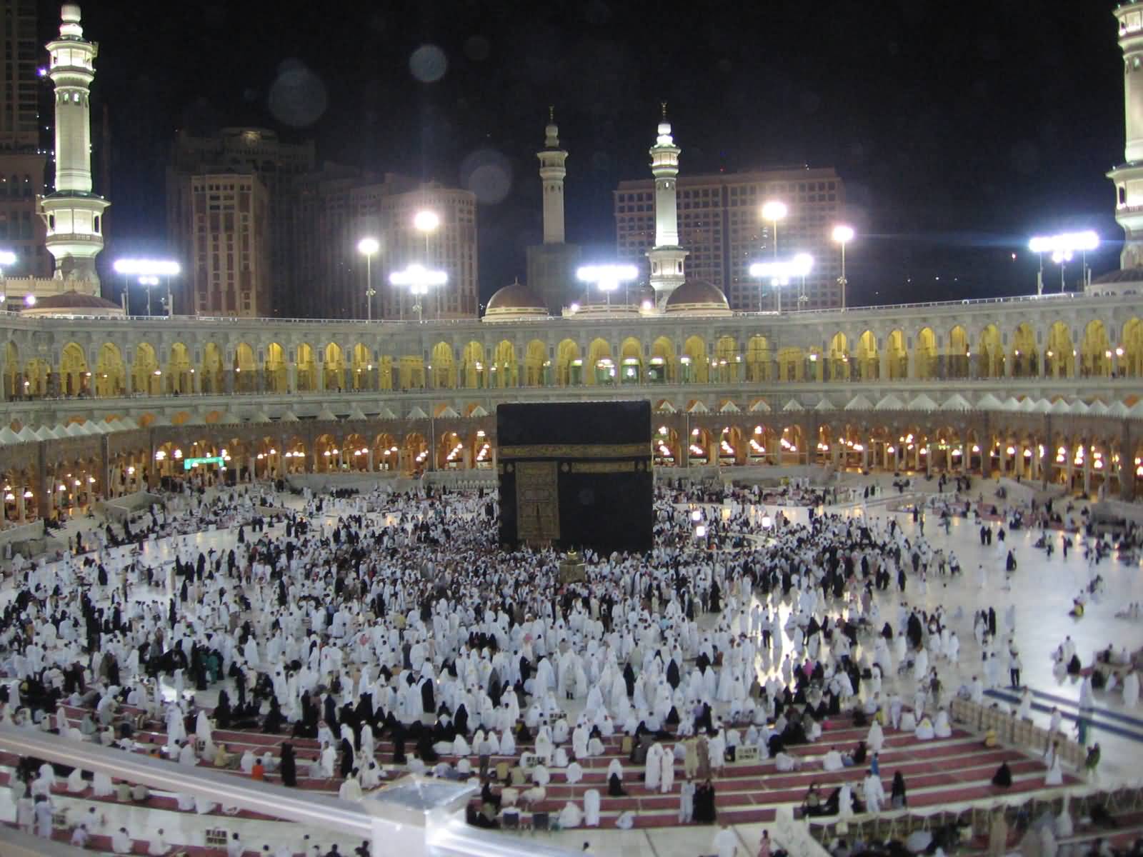 Muslim Devotees Around The Kaaba At Masjid al-Haram In Saudi Arabia