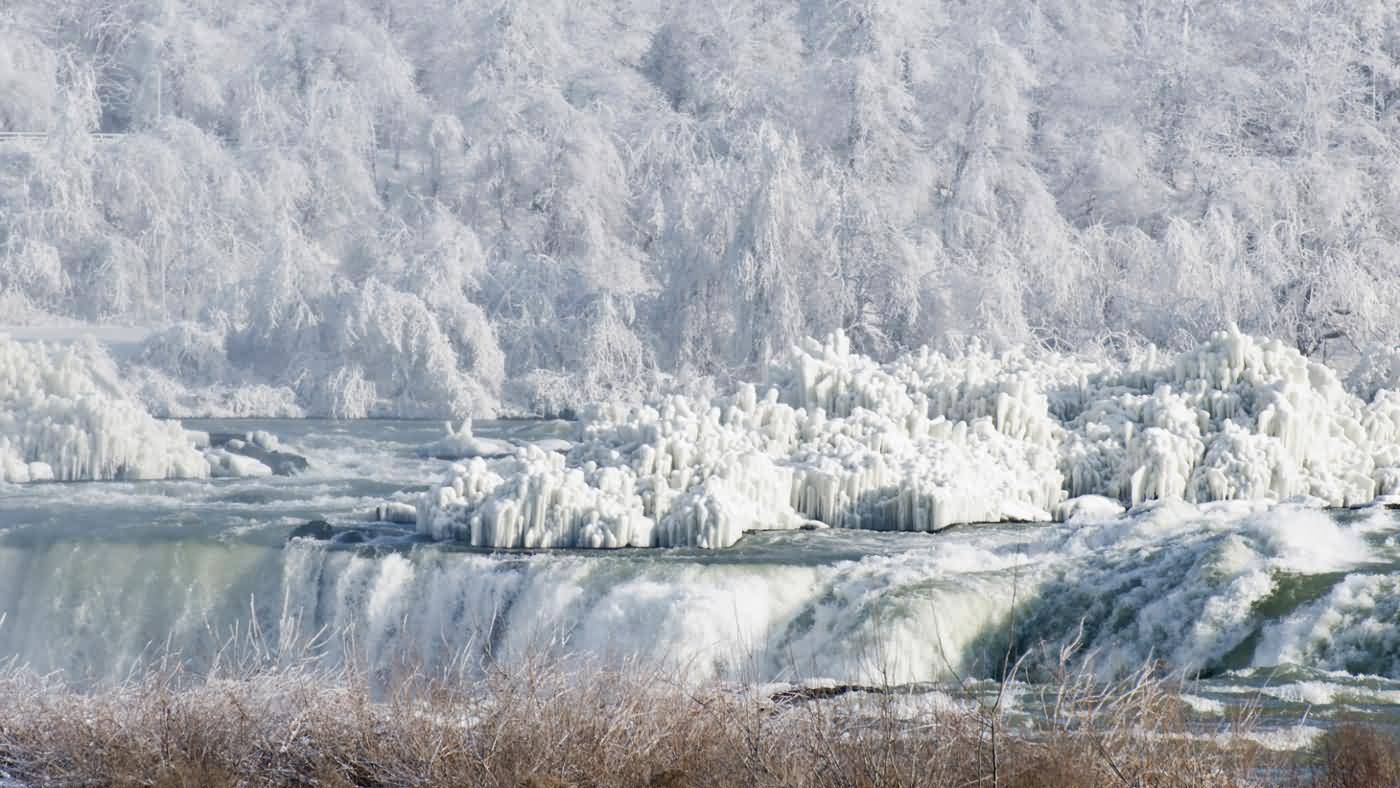 Niagara Falls Frozen During Winter Season