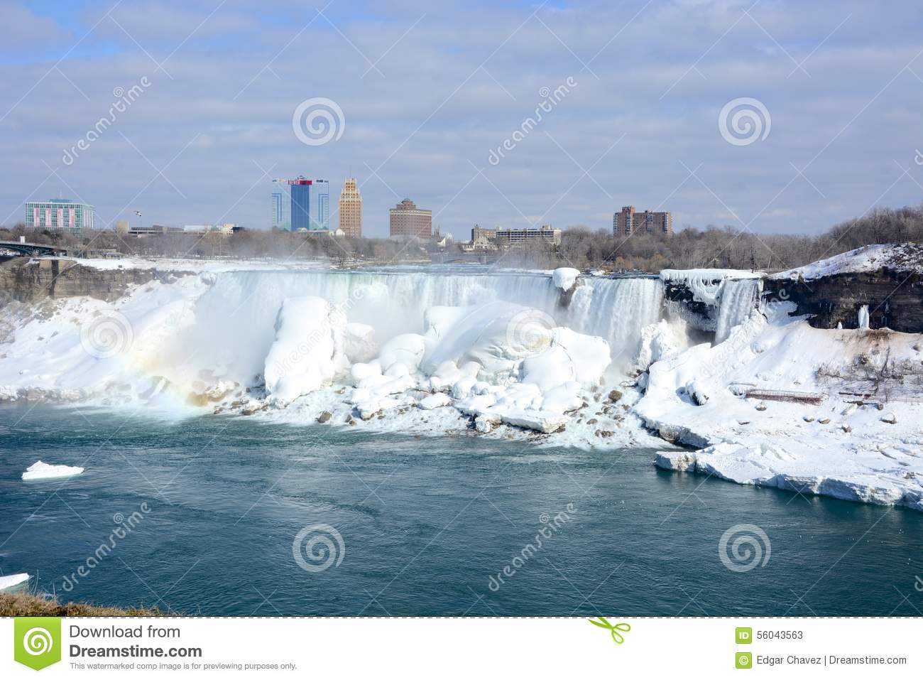 Niagara Falls Frozen View From America