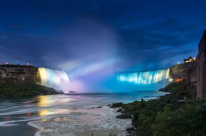 Niagara Falls Illuminated At Night