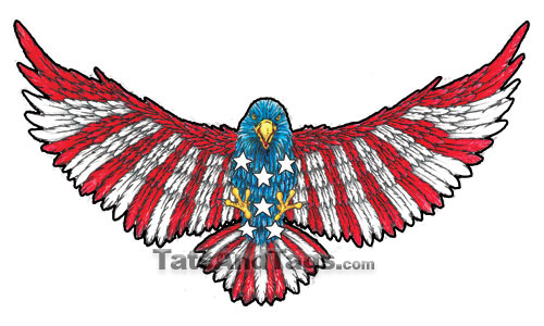 Patriotic Eagle Temporary Tattoo Design