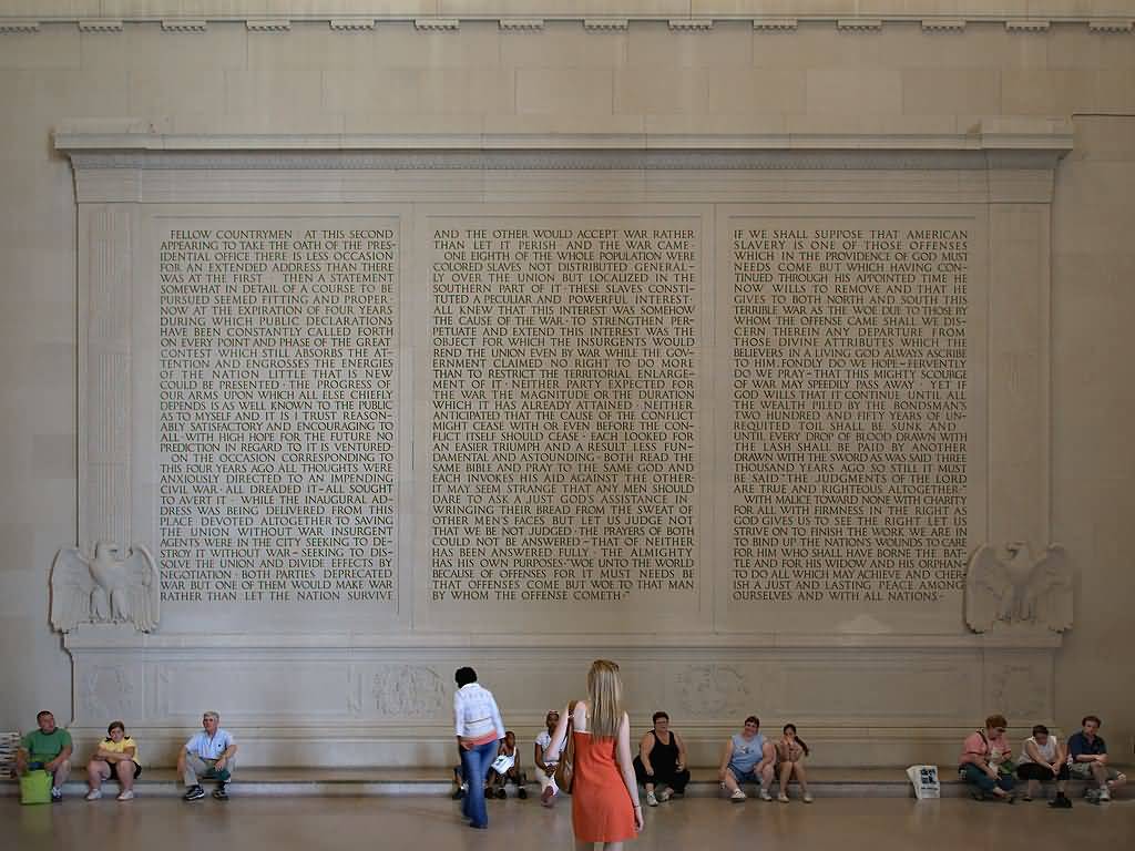 Quotes Carvings On The North Wall Inside The Lincoln Memorial