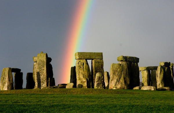 Rainbow And Stonehenge Monument Picture