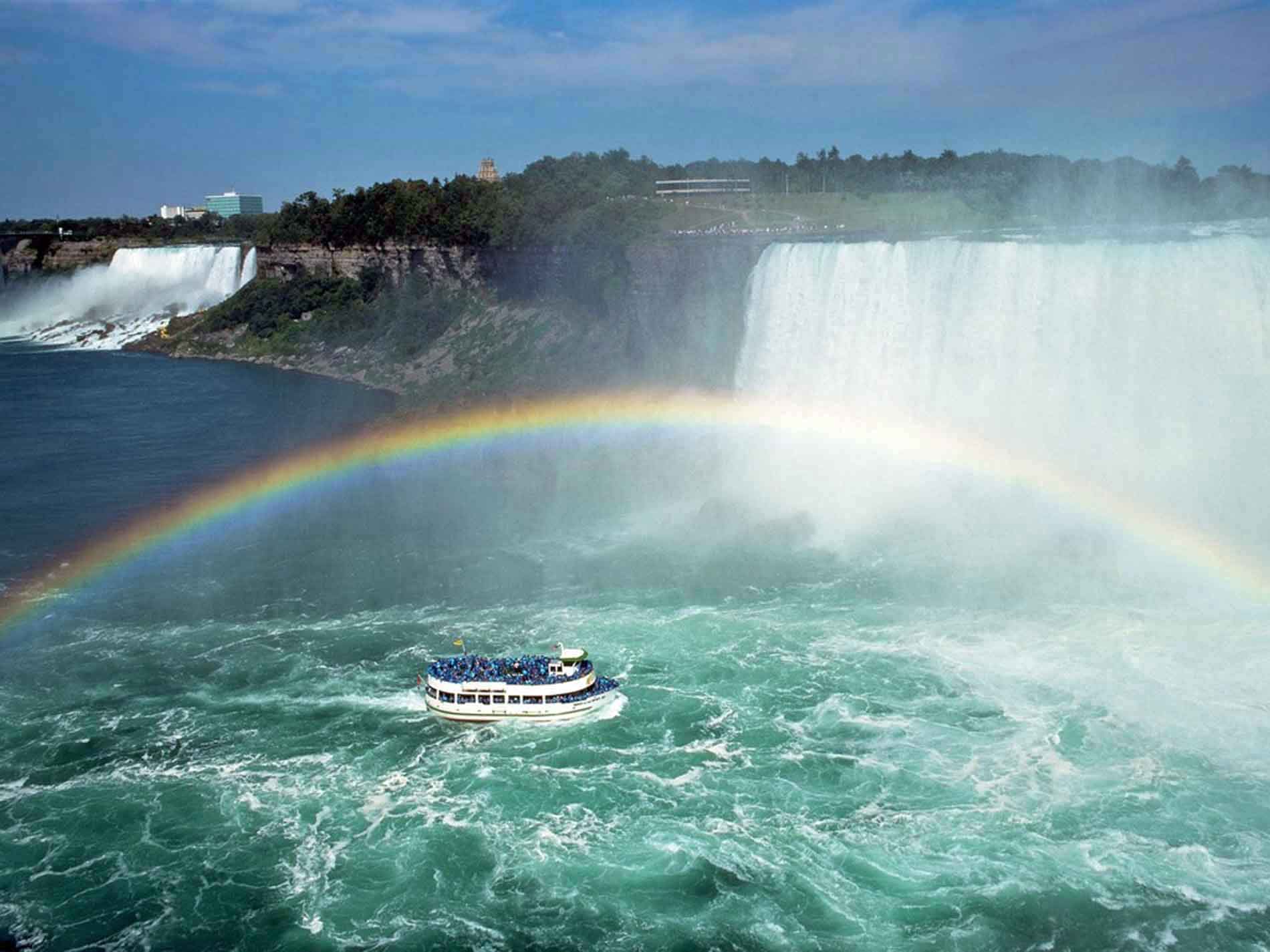 Rainbow Over The Niagara Falls Beautiful Picture