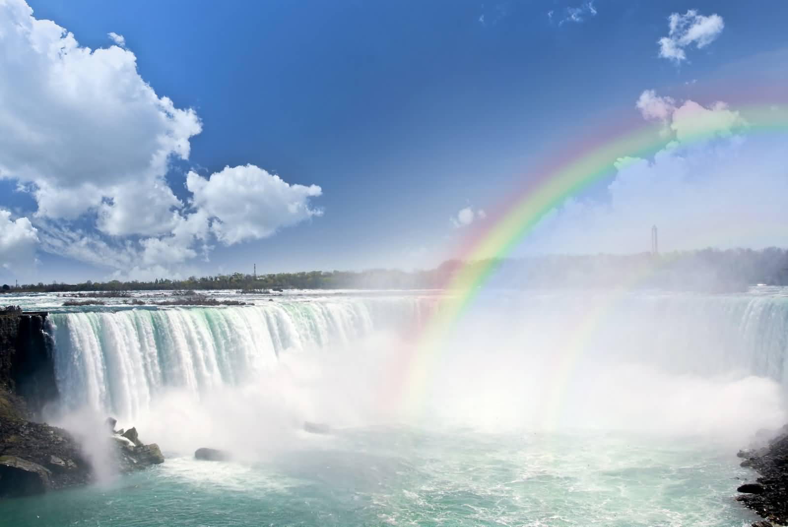 Rainbow Over The Niagara Falls