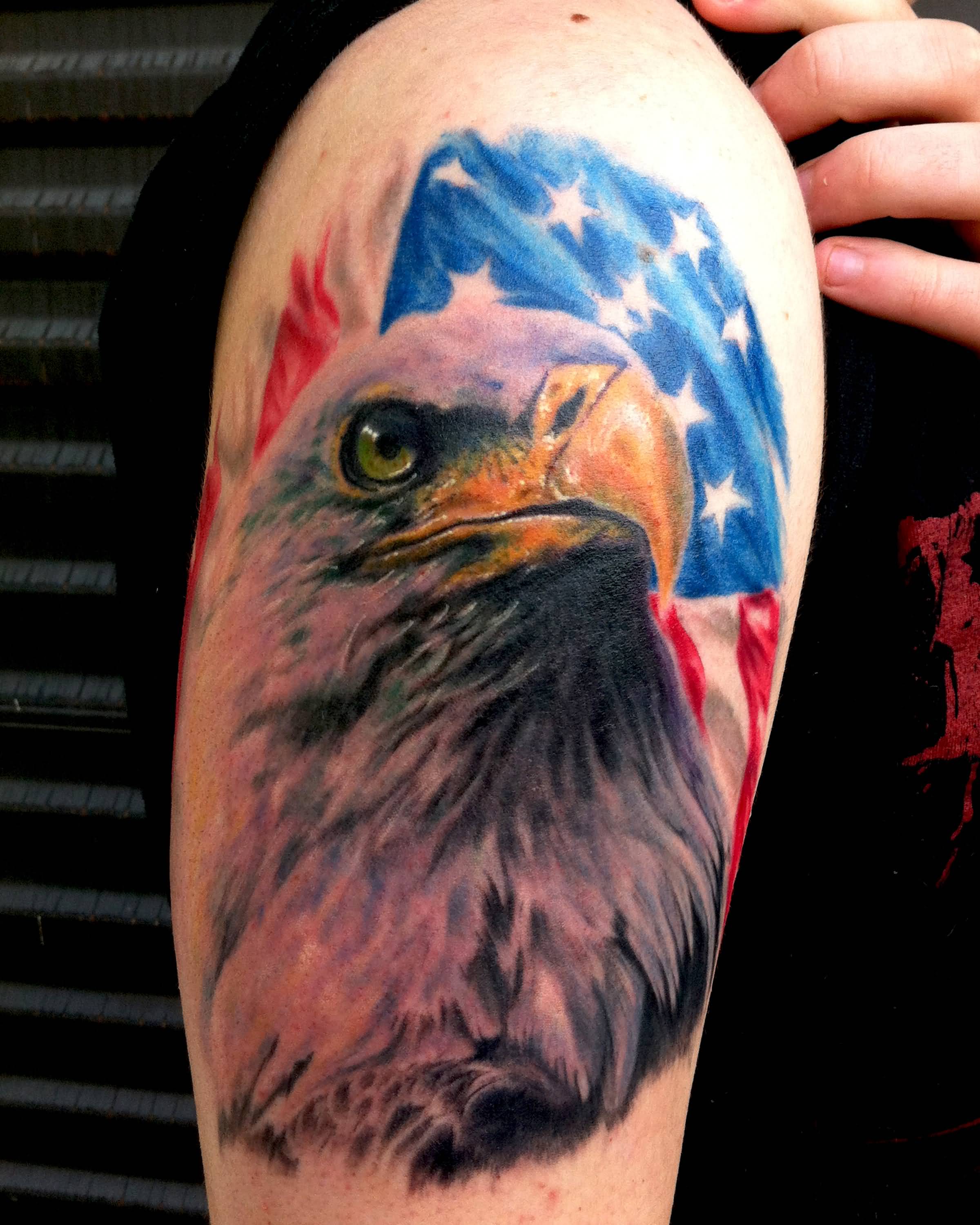 Realistic USA Patriotic Tattoo By Chad Miskimon