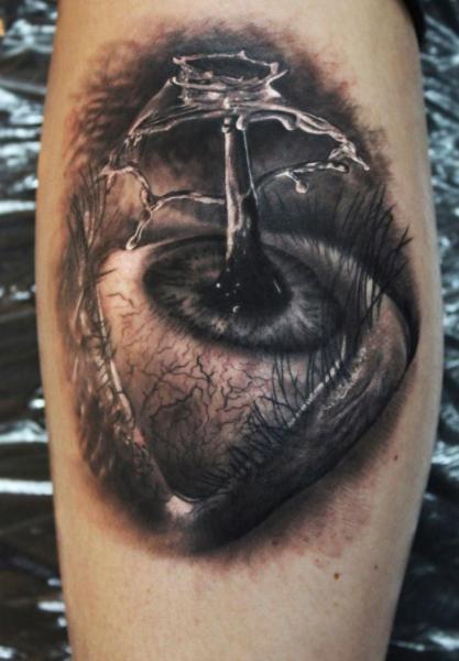 Realistic Water Splash Eye Tattoo By Georgi Kodzhabashev