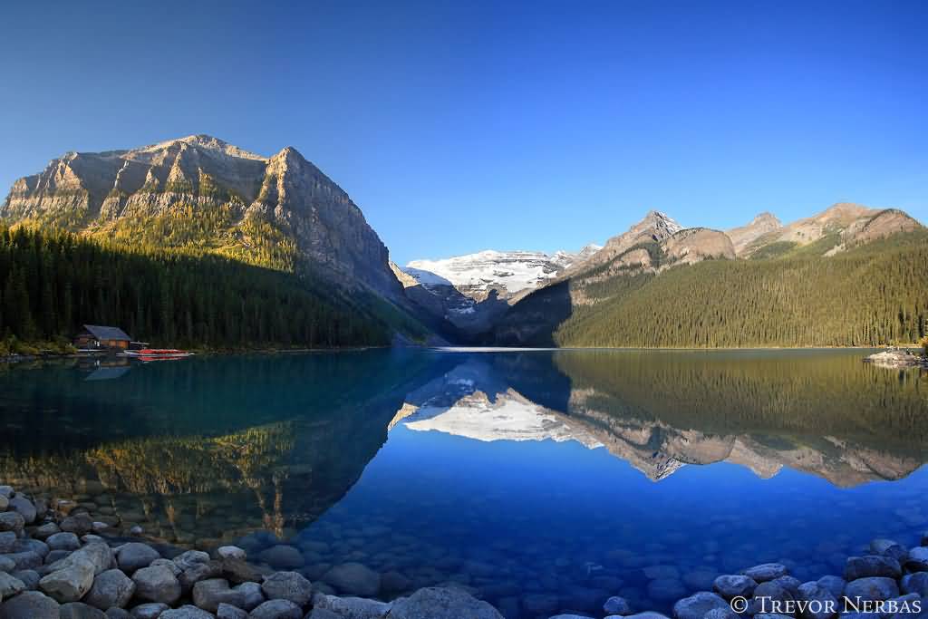 Reflection Of Mountains In Lake Louise