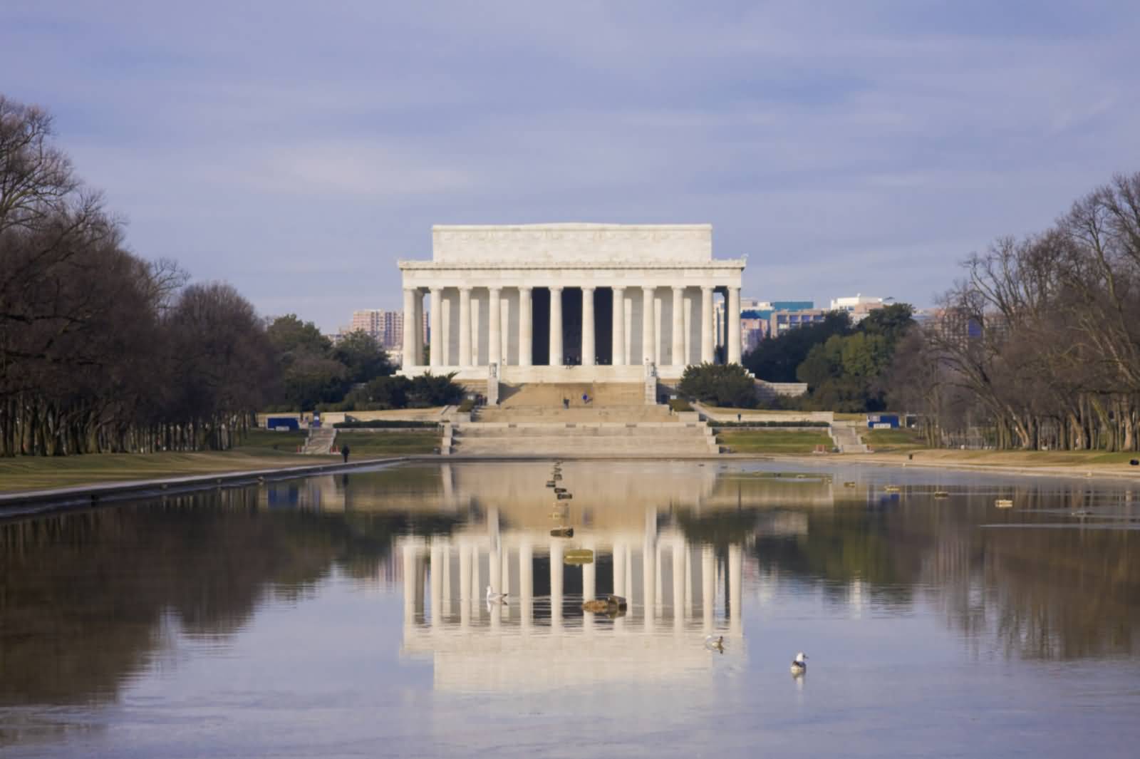 Reflection Of The Lincoln Memorial In Pond