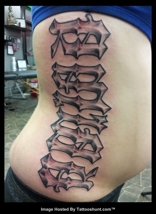 Rib Cage Ambigram Tattoo For Woman