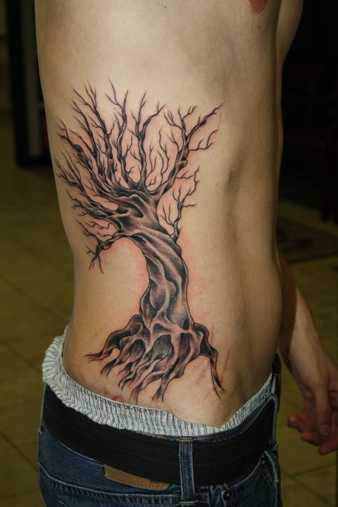 Rib Cage Dead Tree Tattoo