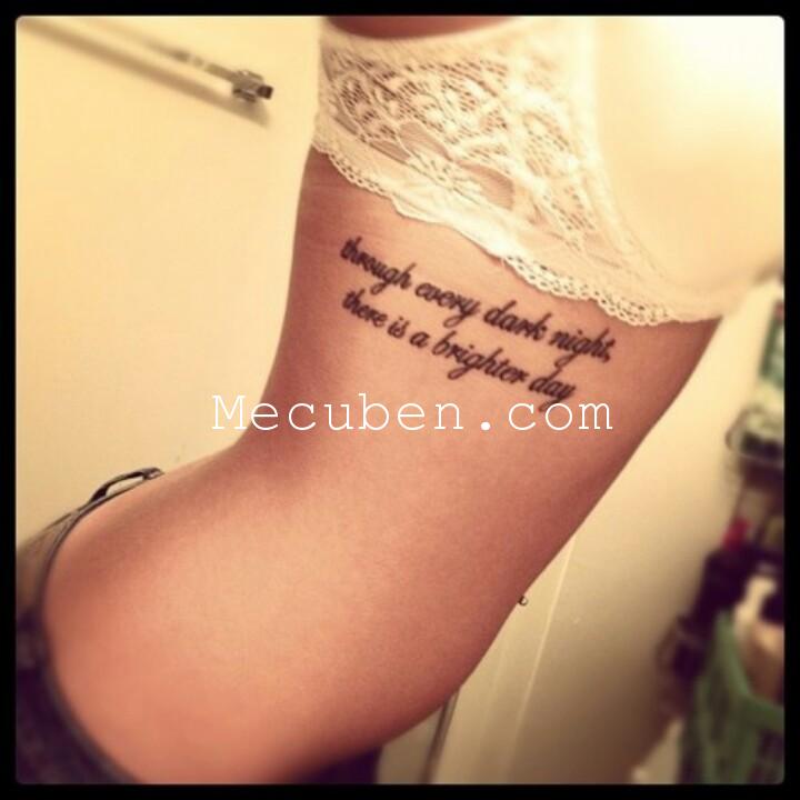 Rib Cage Inspiring Quote Tattoo For Girls