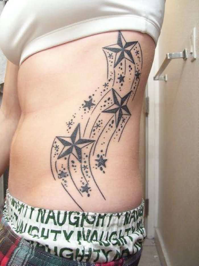 Rib Cage Stars Tattoo For Woman