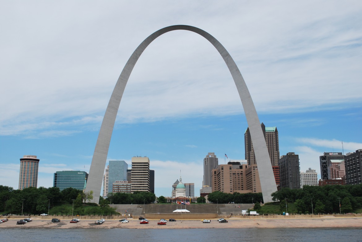 River Side View Of The Gateway Arch