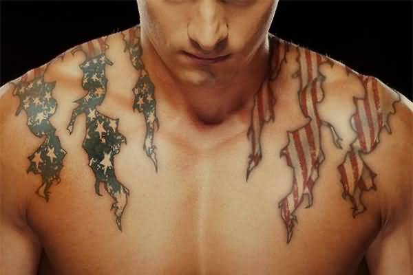 Shoulder Patriotic Tattoo For Men