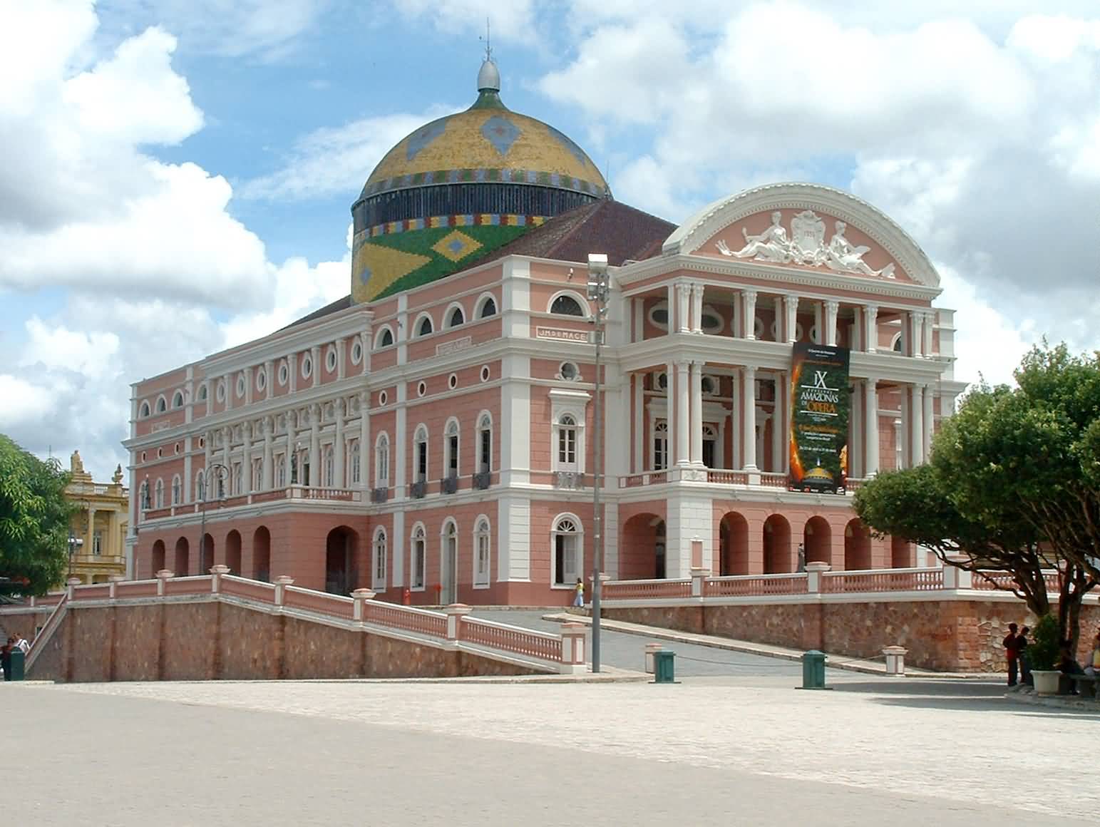 Side View Of Amazon Theatre In Manaus, Brazil