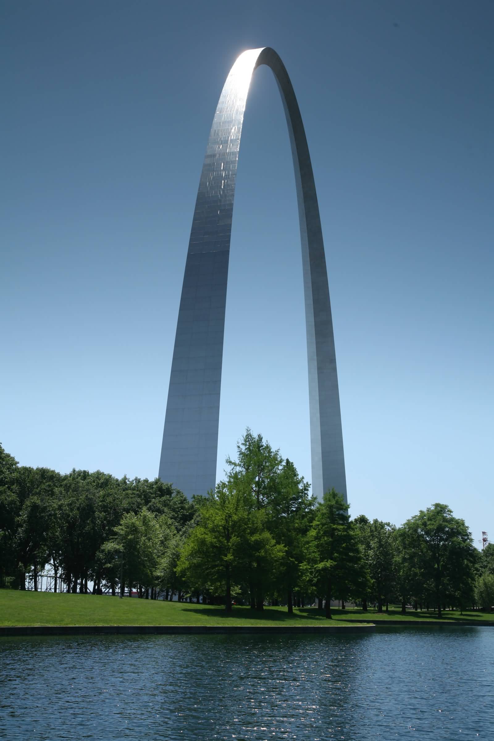 Side View Of Gateway Arch View From River