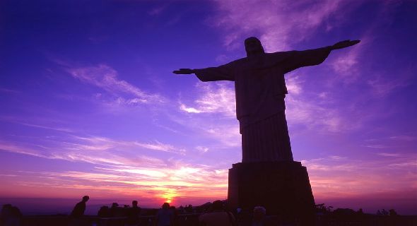 Silhouette Christ the Redeemer During Sunset