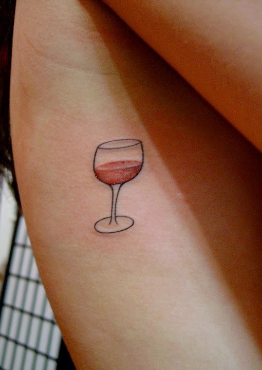 Small Wine Glass Tattoo