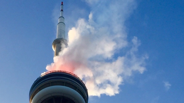 Smoke Come Off The CN Tower