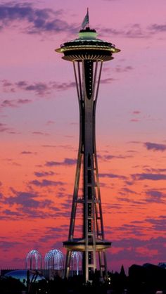 Space Needle Tower At Dusk