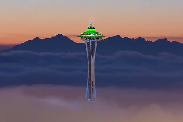 Space Needle With Seattle City Light View