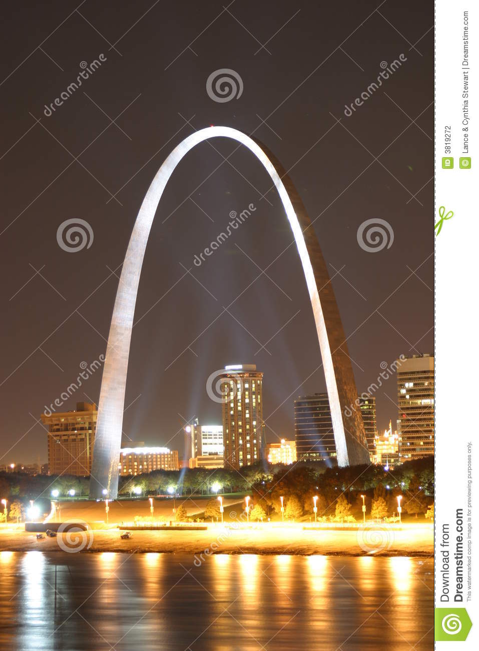 St Louis Gateway Arch At Night