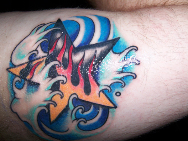 Star Water Fire Tattoo