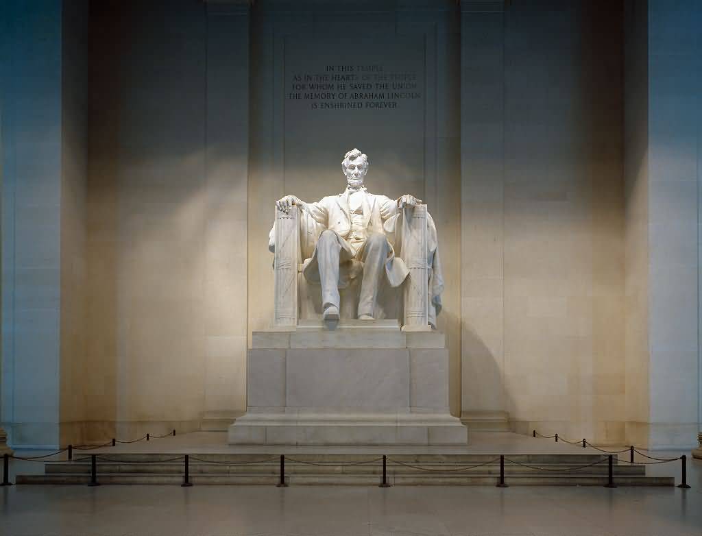 Statue Of Abraham Lincoln Inside The Lincoln Memorial