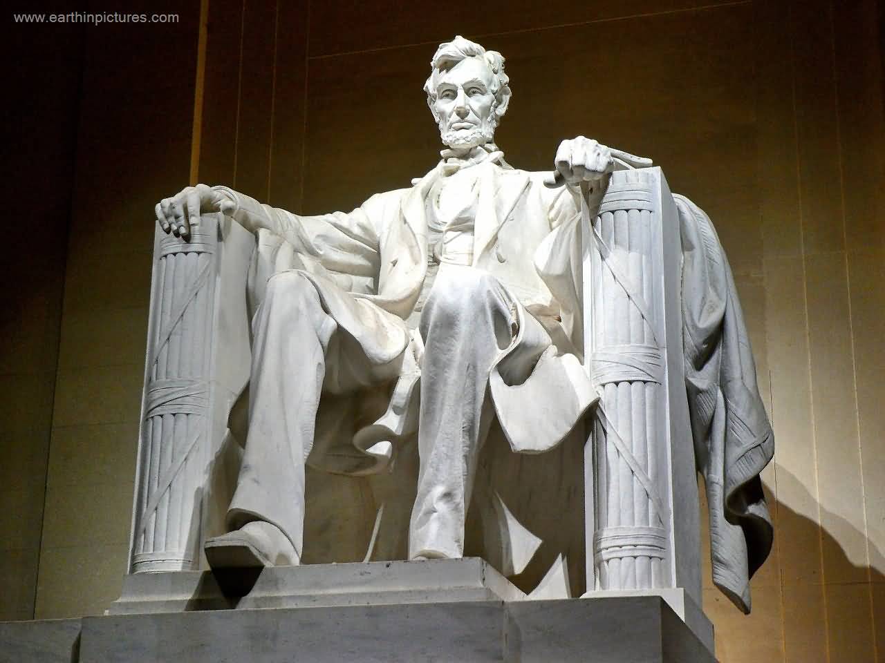 Statue Of Abraham Lincoln Inside The Lincoln Memorial