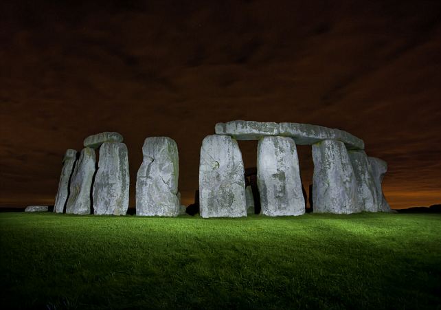 Stonehenge Illuminated At Night