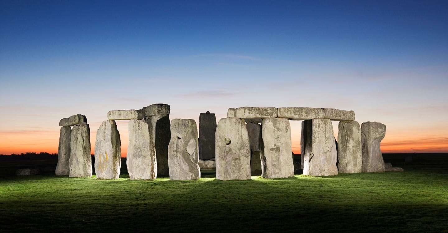 Stonehenge Monument Lit Up At Night