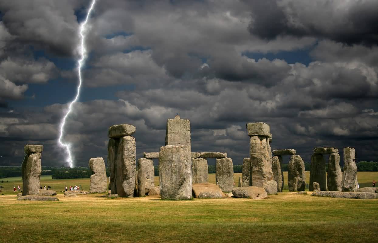 Stonehenge Monument With Lightning