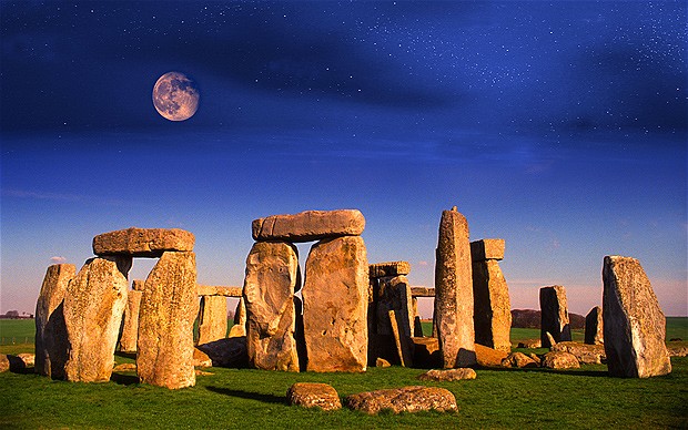 Stonehenge With Moon View