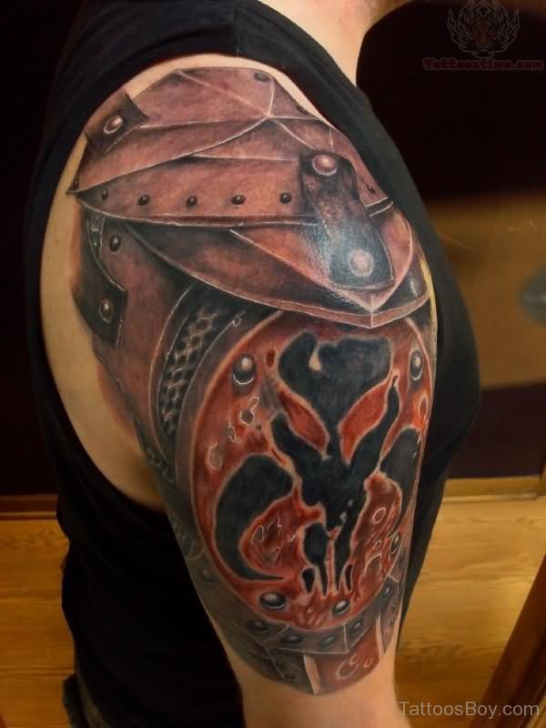 Stylish Armor Tattoo On Arm For Men