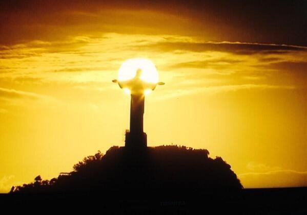 Sunset Behind The Christ the Redeemer Statue